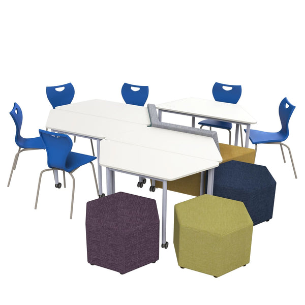 Eduflex Collaborative Trapezoidal Table