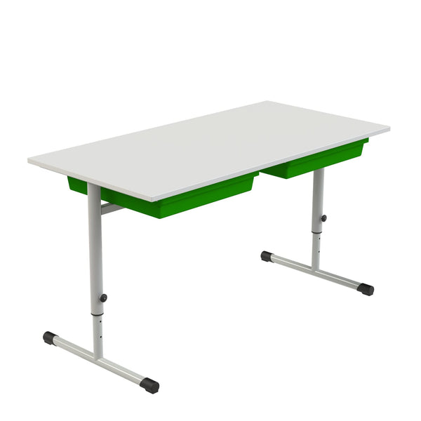 Eduflex Double Desk T Leg With Trays