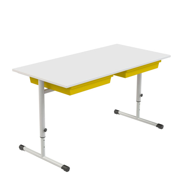 Eduflex Double Desk T Leg With Trays